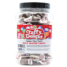 Taffy Delight Cookies and Cream Salt Water Taffy 16oz Jar 